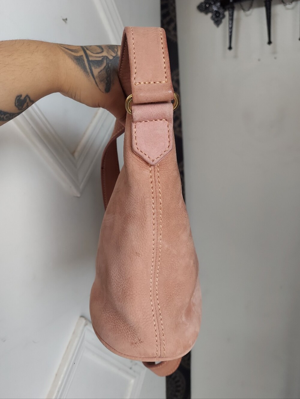 Vintage Coach Rose Small Bucket Zip Nubuc 4933💗🌸 - Picture 5 of 14